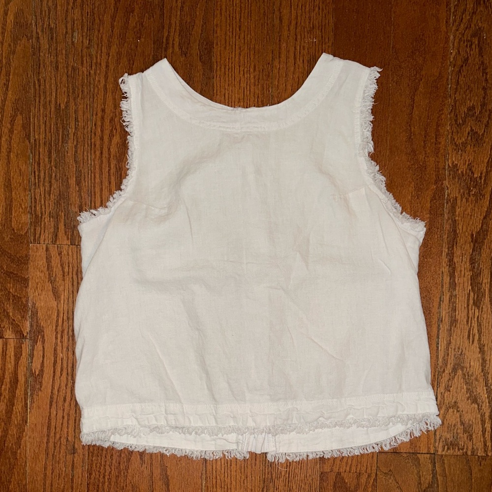 Cropped button down tank